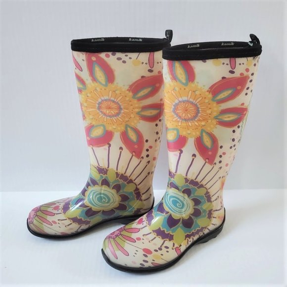 Kamik Shoes - Kamik Floral Tall Rain Boots 6